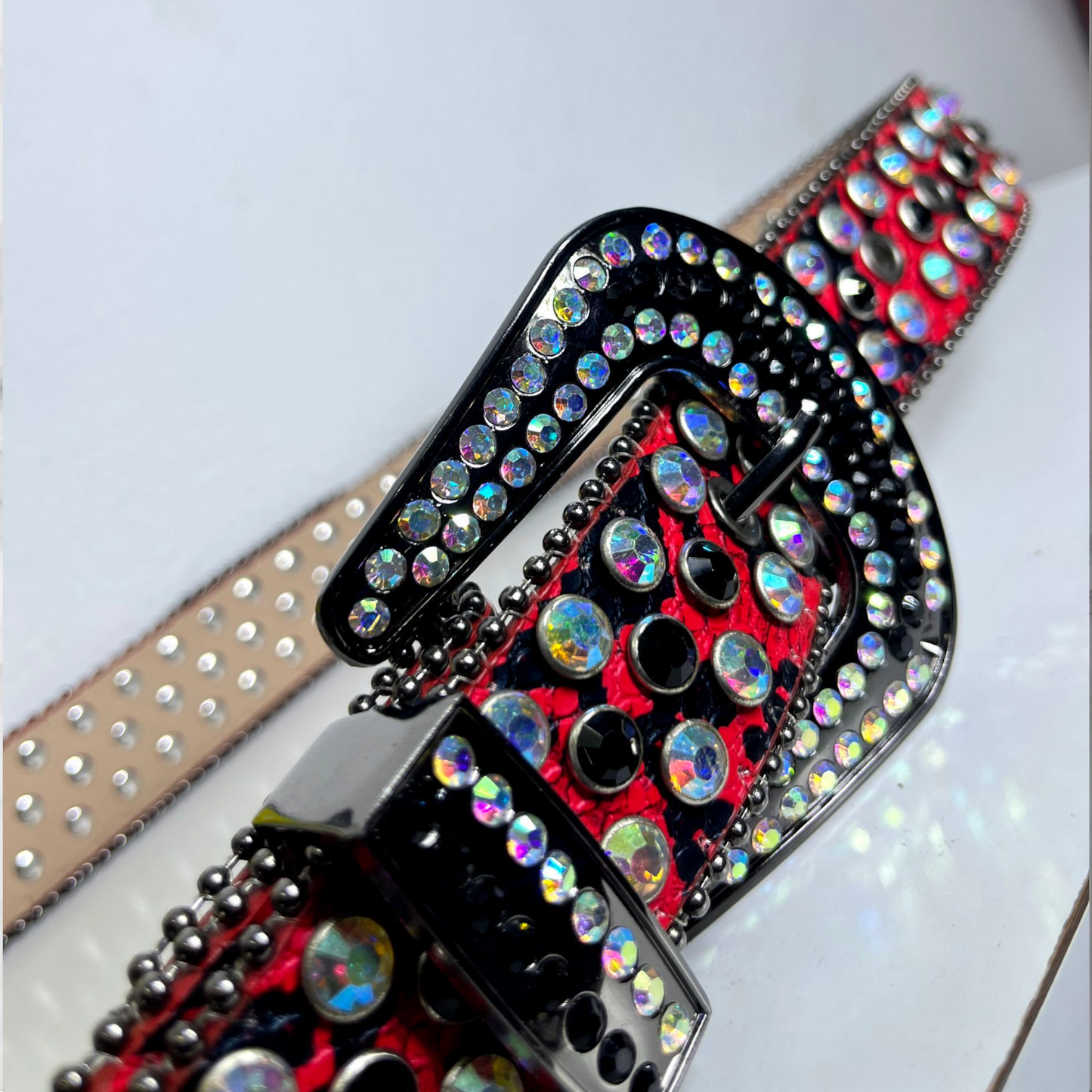 Ceinture diamand rouge custom