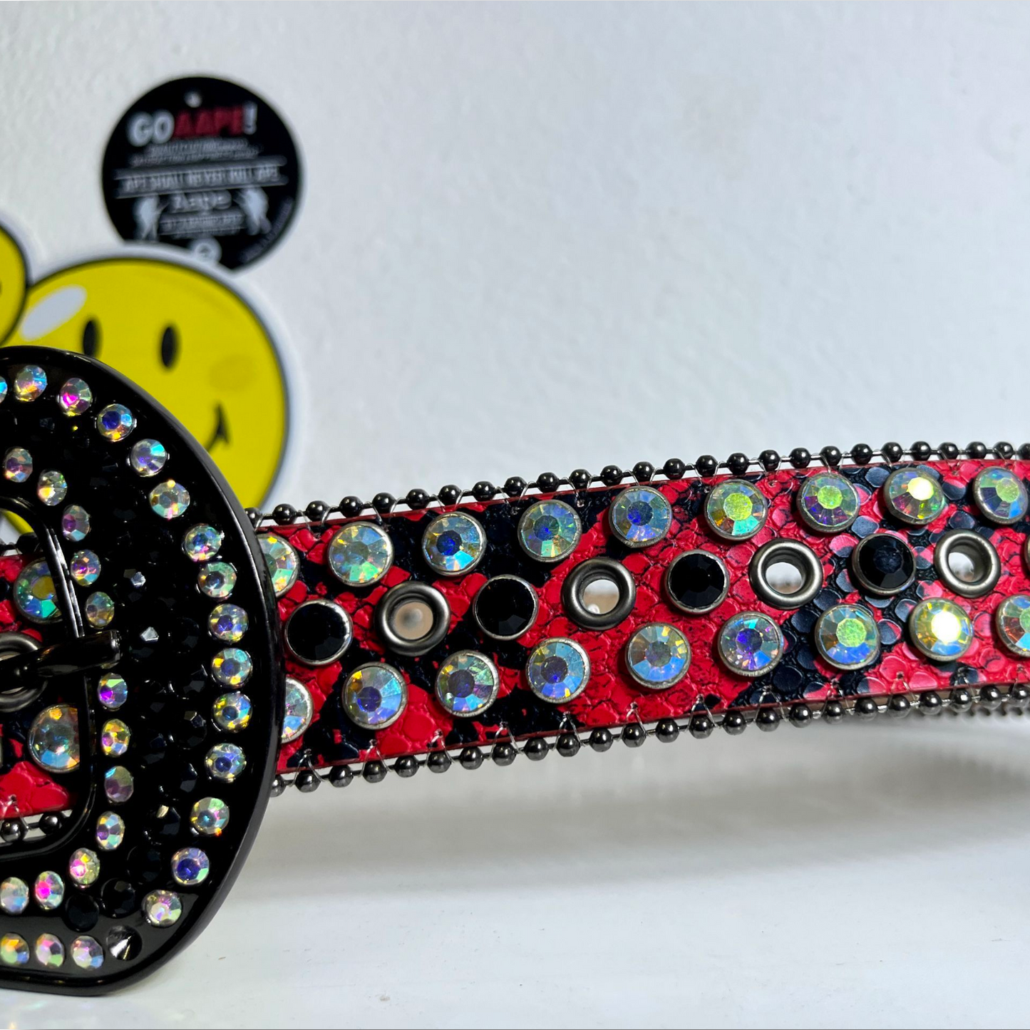 Ceinture diamand rouge custom