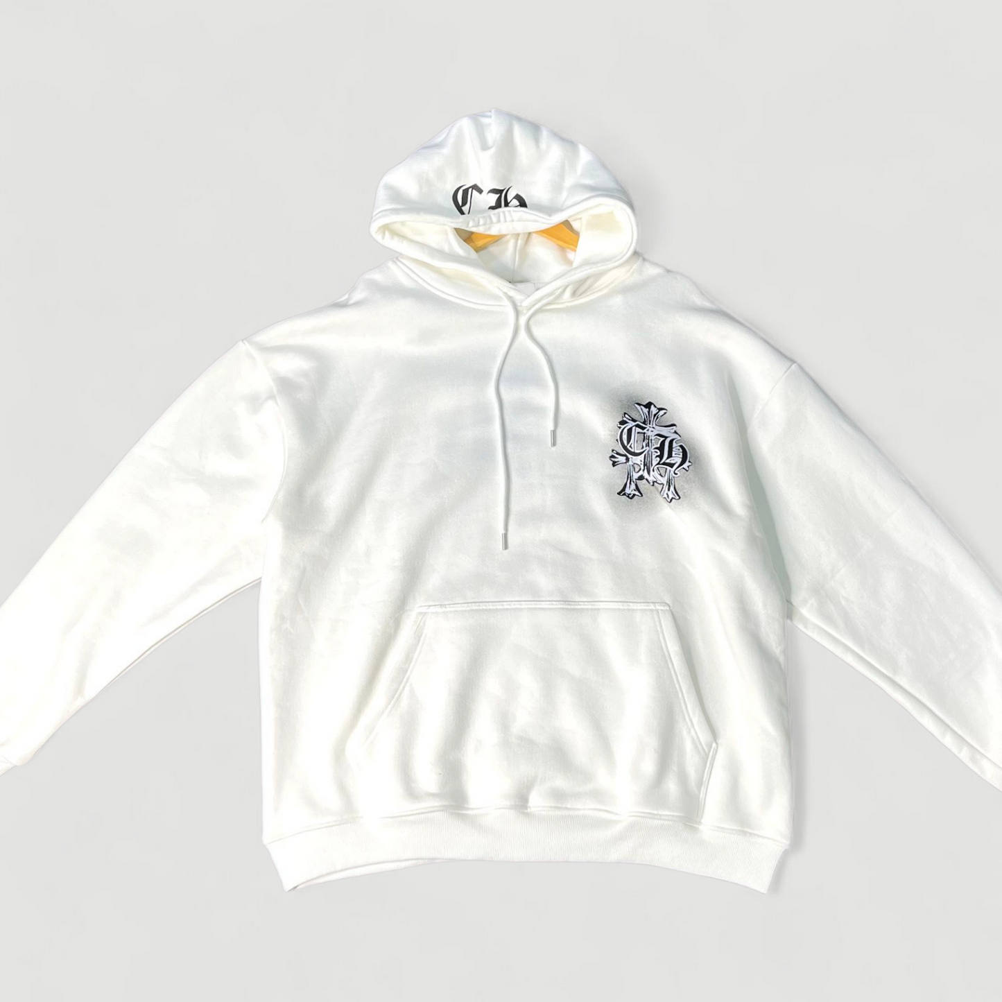 Pull à capuche blanc Chrome Hearts
