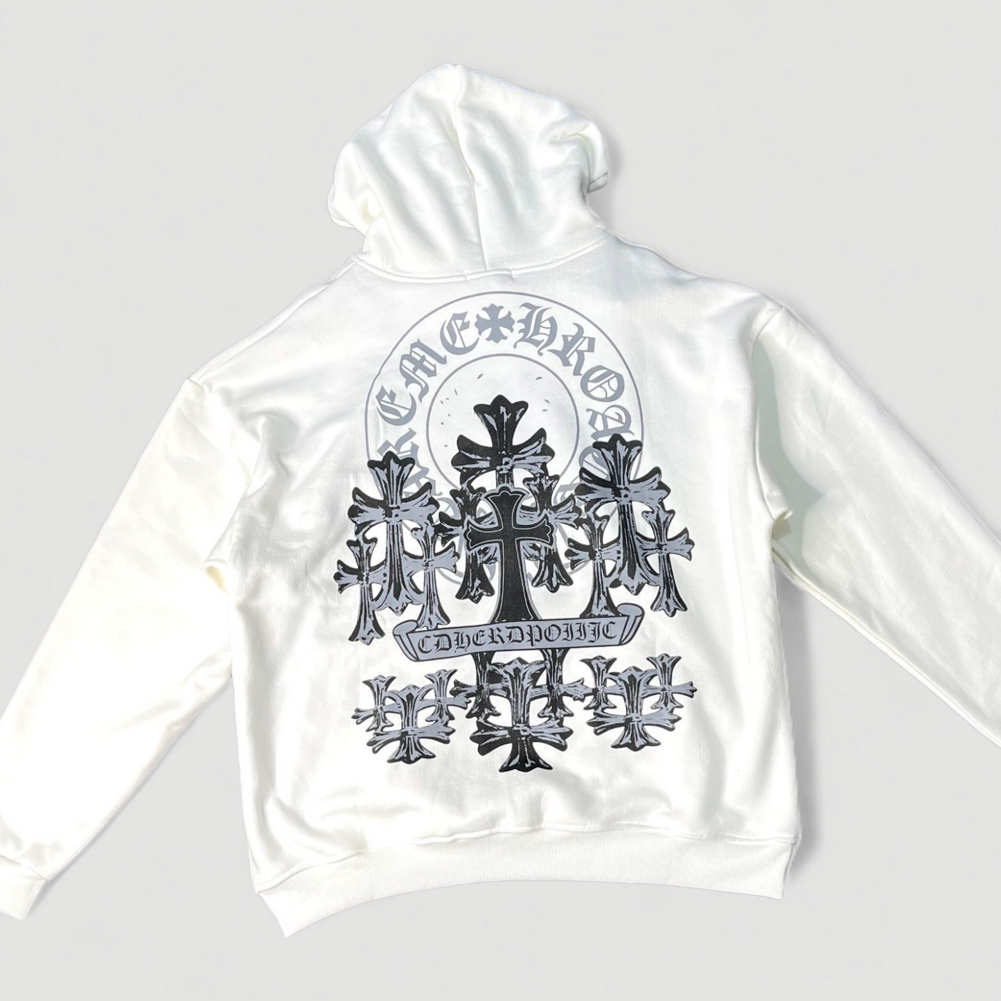 Pull à capuche blanc Chrome Hearts