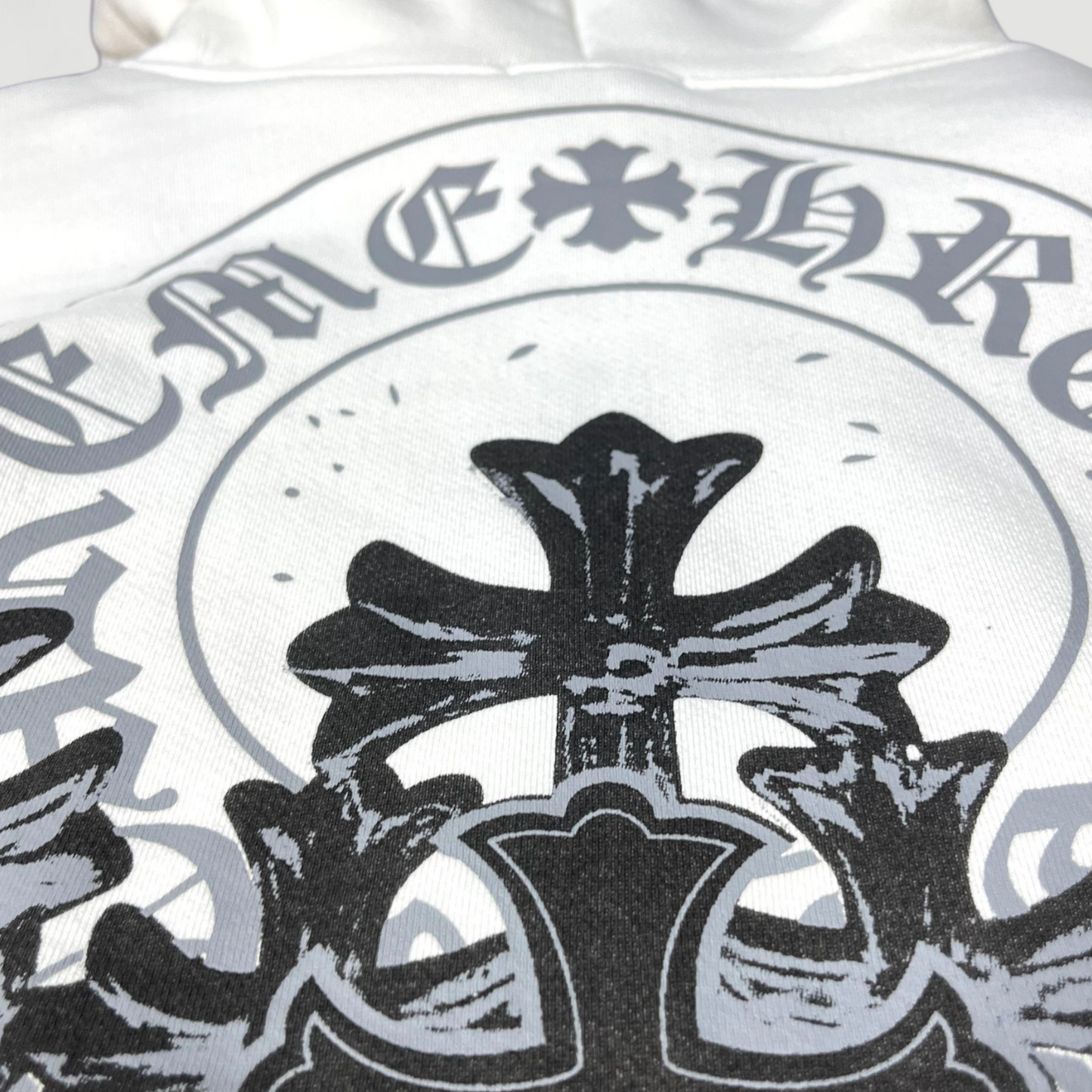 Pull à capuche blanc Chrome Hearts