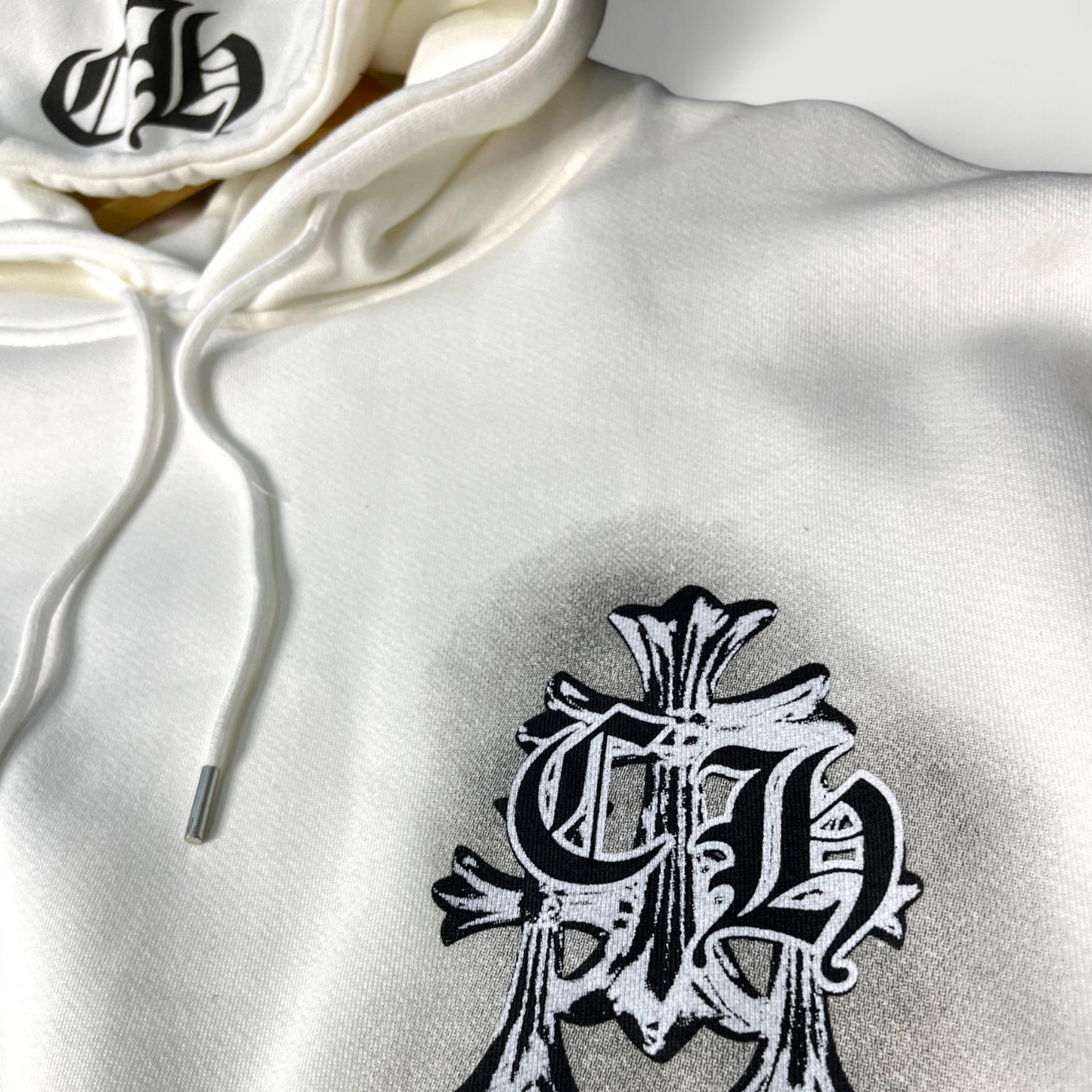 Pull à capuche blanc Chrome Hearts