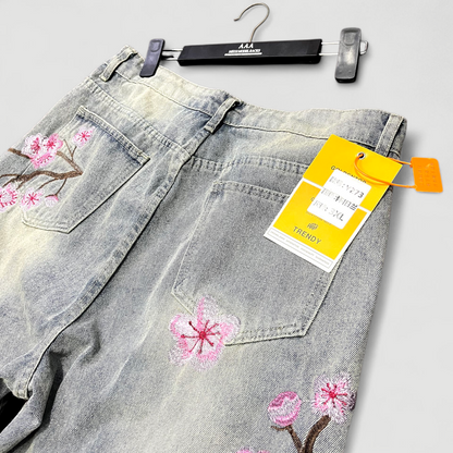 Pantalon Jean fleuri