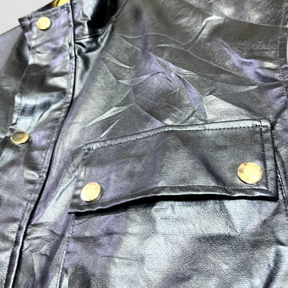Veste en cuir sans manche