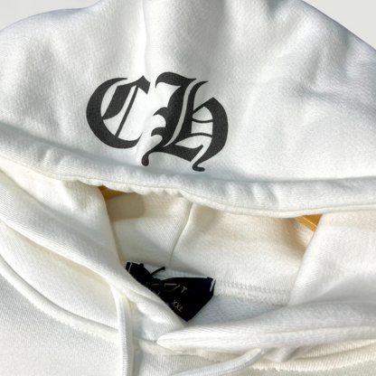 Pull à capuche blanc Chrome Hearts