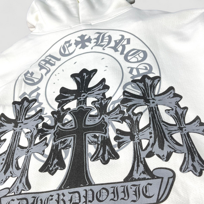 Pull à capuche blanc Chrome Hearts
