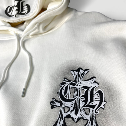 Pull à capuche blanc Chrome Hearts