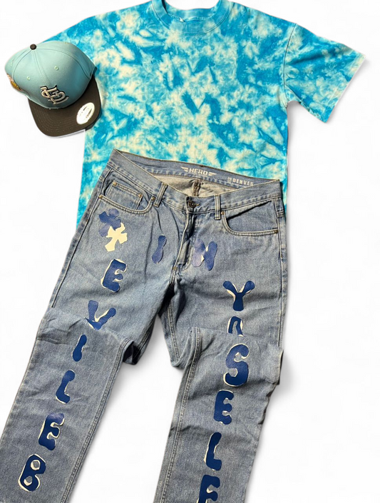 Ensemble T-shirt ciel + Jean Hero Denver + casquette "St. Louis Cardinals
