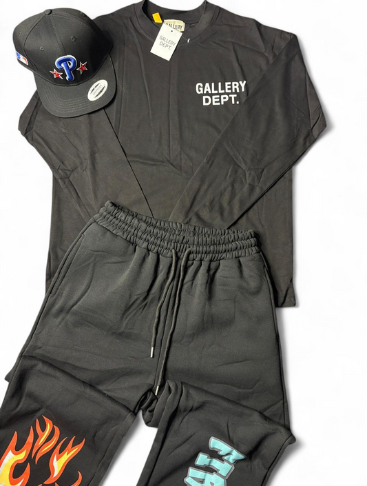 Ensemble T-shirt Gallery Dept + jogging Fire Runes