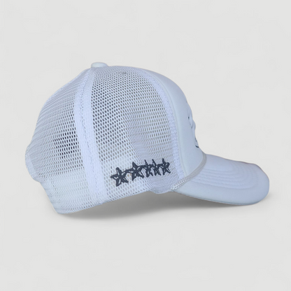 Corteiz 5 Starz Alcatraz Trucker Blanc